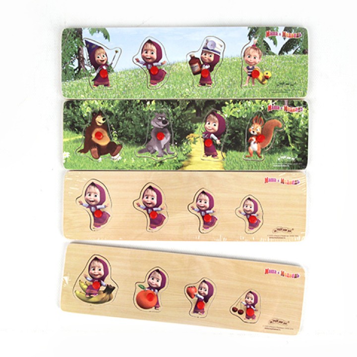 Маша и Медведь. Вкладыши GT8566 дерево, в пленке