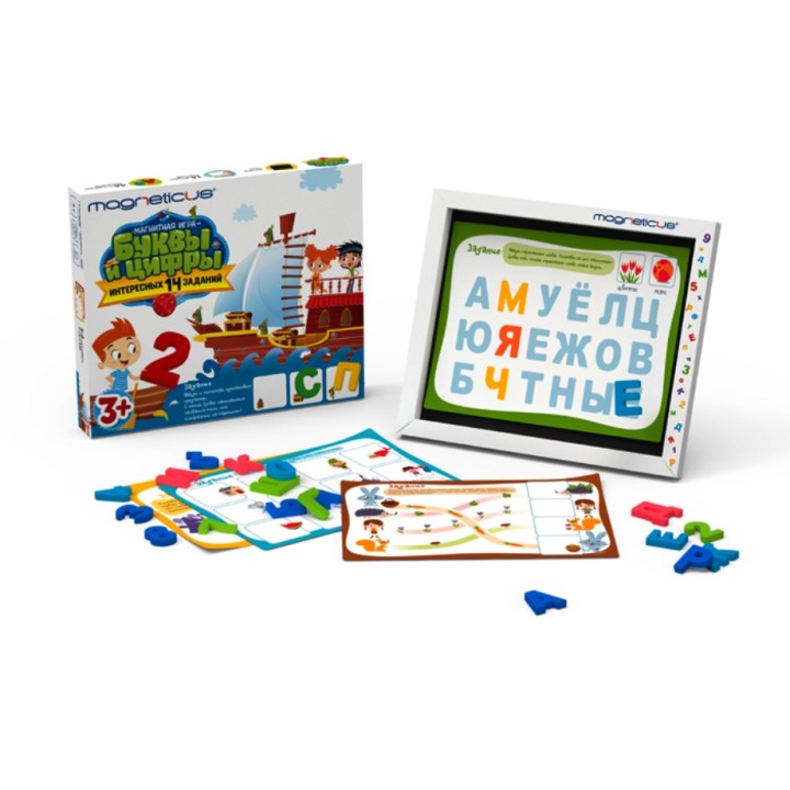 Magneticus.Магнитная игра "Буквы и Цифры" в картон.коробке арт. POL-010 /12