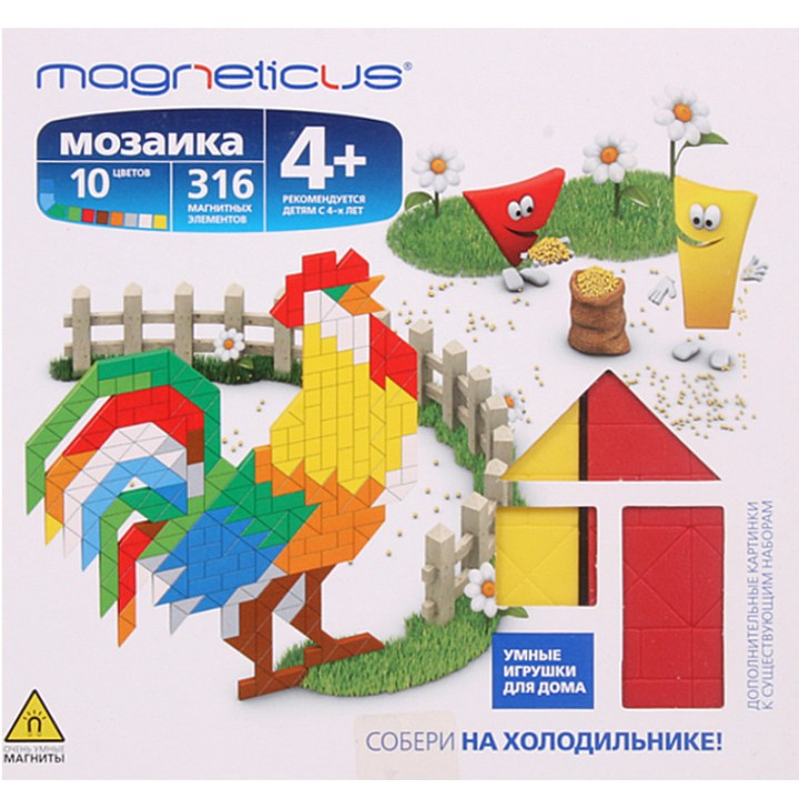 Magneticus.Мозаика "Петух" 316 эл.10 цв. арт. MM-015 /18