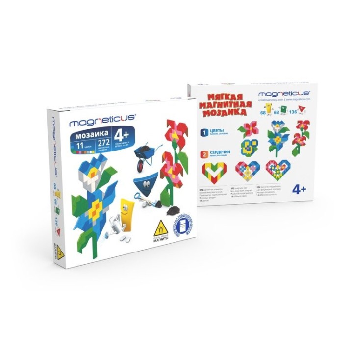 Magneticus.Мозаика "Цветы/Сердечки" 272 эл., 11 цв. арт.ММ-12BL/MM-012 /18