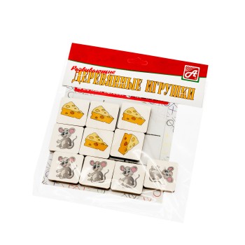 Анданте. RDI-D520a/Д520а Крестики-нолики "Мышка и сыр" Разв. игра (10 фишек из дерева+поле)