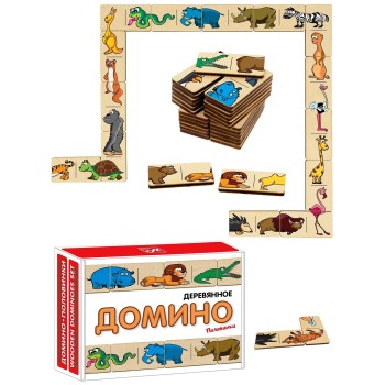 Анданте. RDI-D541a Домино-пазл Половинки. "Дикие животные" большое