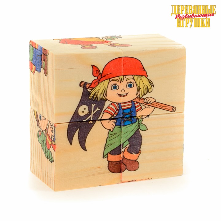 Анданте. Д481а Кубики-пазл 4 эл. "Пираты" *