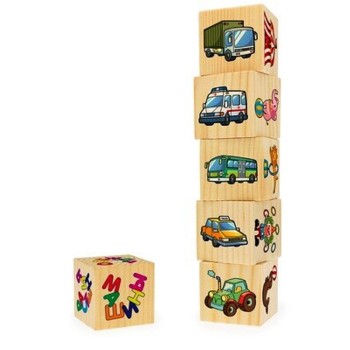 Анданте. RDI-D466a Асс-ции на кубиках №4 (машины,растения,одежда,спорт,цирк,птицы,6 куб-в)