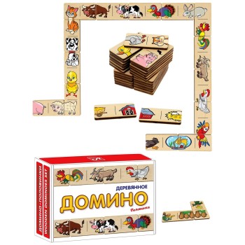 Анданте. RDI-D542a Домино-пазл Половинки "Домашние животные" большое