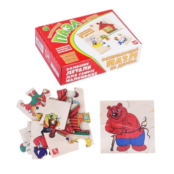 Анданте. Д550а Деревянный пазл "Теремок" (4 пазла в комплекте)