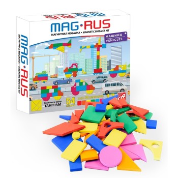 Mag-Rus. NF1036 Магнитная мозаика "Транспорт" (54 эл-та) /17