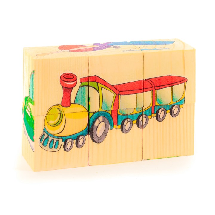 Анданте. Д488а Кубики-пазл 6 эл. "Транспорт"