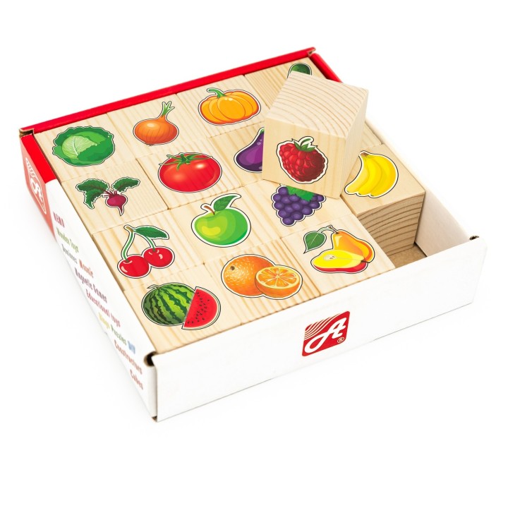 Анданте. RDI-D067a Набор кубиков "Овощи-фрукты" 16 шт/18