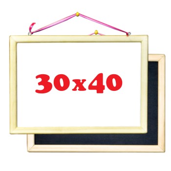 *Анданте. Доска Д142б Магн.-маркерная-меловая 2-стор. в дер. неок. раме 30х40 см. (магниты в компл.)