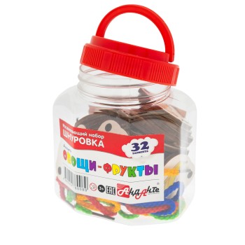 Анданте. RDI-D008a Развивающий набор шнуровка "Овощи-Фрукты" 32 эл-в