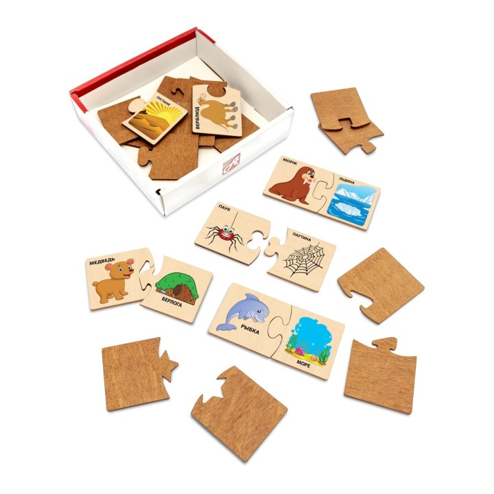 Анданте. RDI-D069a Развивающий пазл "Ассоциации Кто где живет?"