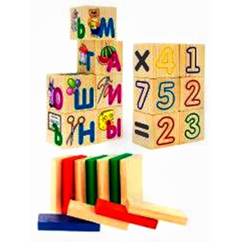 Анданте. RDI-D553a Набор кубиков с плашками "Азбука и Цифры" (24 эл-та)