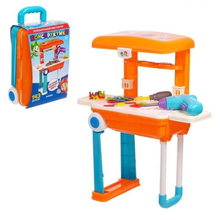 Zabiaka. Конструктор позновательный "Конструктики" 143 дет. в чемоданчике арт.4524146