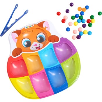 Zabiaka. Сортер на 8 цветов "Весёлые бусинки" с пинцетом арт.4004713