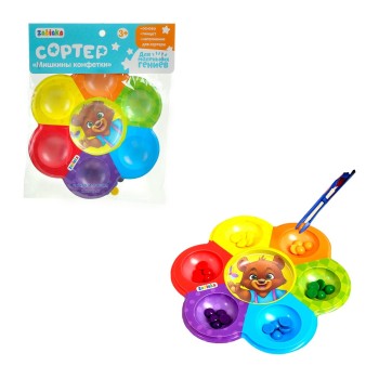 Zabiaka. Сортер на 6 цветов "Мишкины конфетки" с пинцетом арт.4004710
