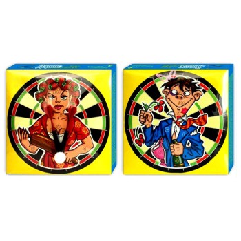 Дартс "Прикол" (мишень) D-25 см, 2 дротика, арт.00016 в коробке