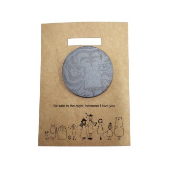 Световозвращающий значок "Тигр" (круглый с булавкой) арт.30022