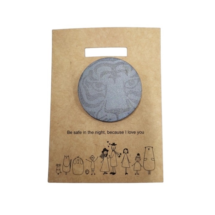 Световозвращающий значок "Тигр" (круглый с булавкой) арт.30022