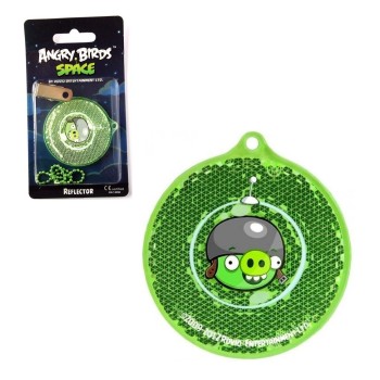 Световозвращающая подвеска "Angry Birds" круг зелёный арт.51106
