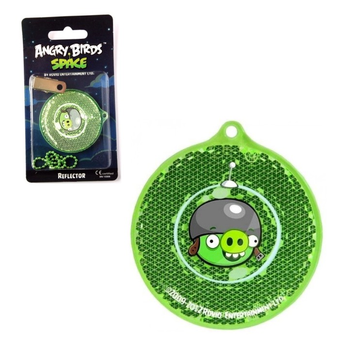 Световозвращающая подвеска "Angry Birds" круг зелёный арт.51106