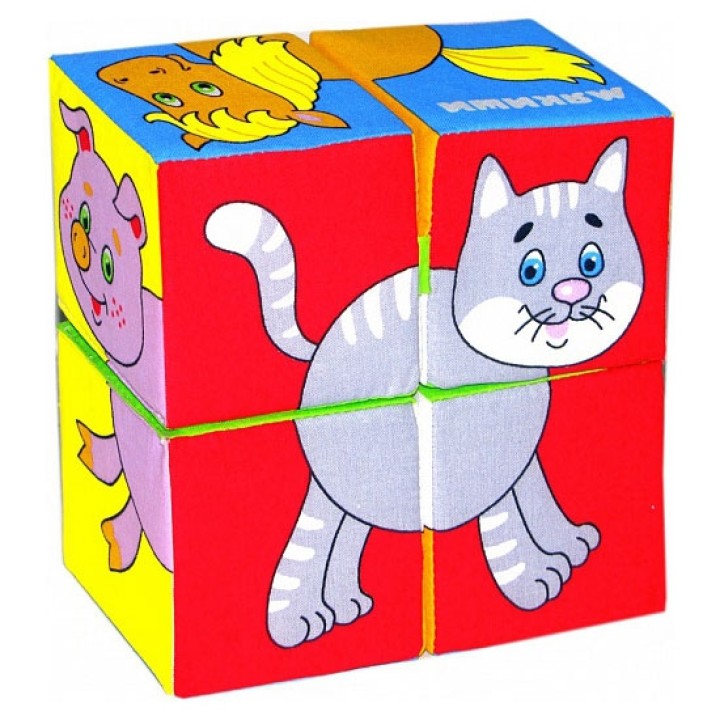 Мякиши "Кубики Собери картинку.Домашние Животные" 4 шт. арт.209 /40