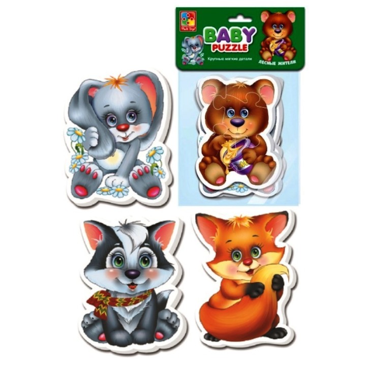 VladiToys. Мягкие пазлы (Baby puzzle) арт.VT1106-09 "Лесные жители"