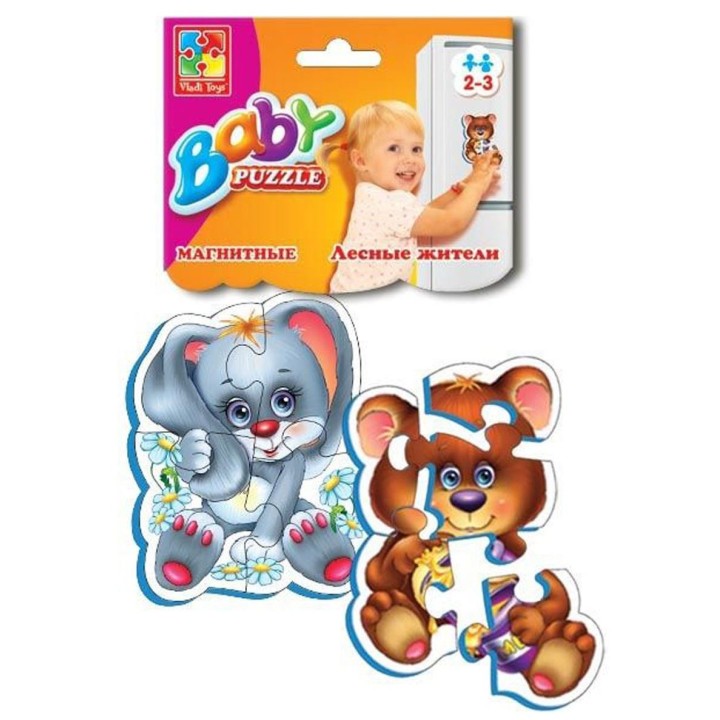 VladiToys. Мягкие магнитные пазлы (Baby puzzle) арт.VT3208-03 "Лесные жители"