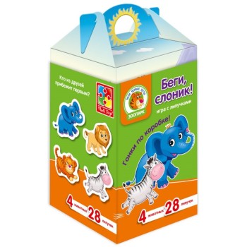VladiToys. Игра с липучками арт.VT1312-02 "Беги, слоник!"