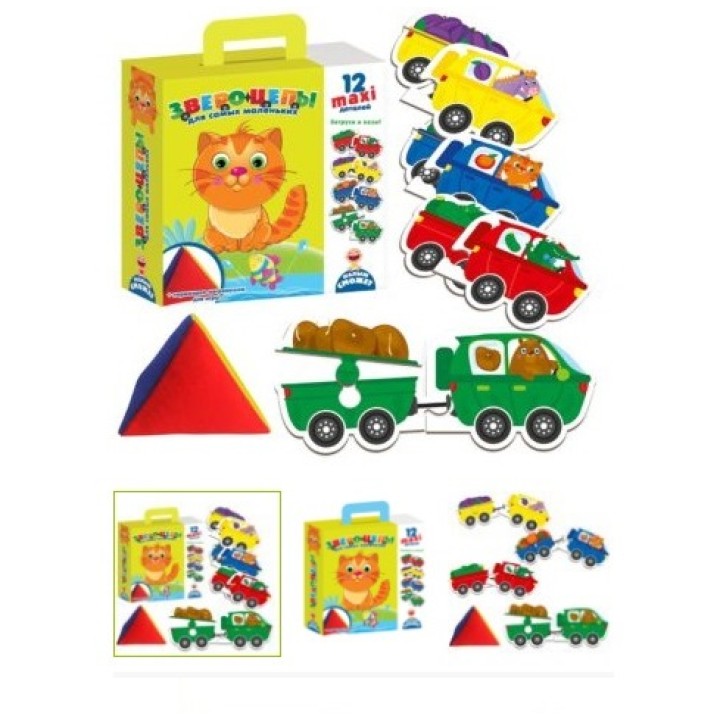 VladiToys. Игра с мягкой пирамидкой для самых маленьких арт.VT2906-05 "Звероцепы"