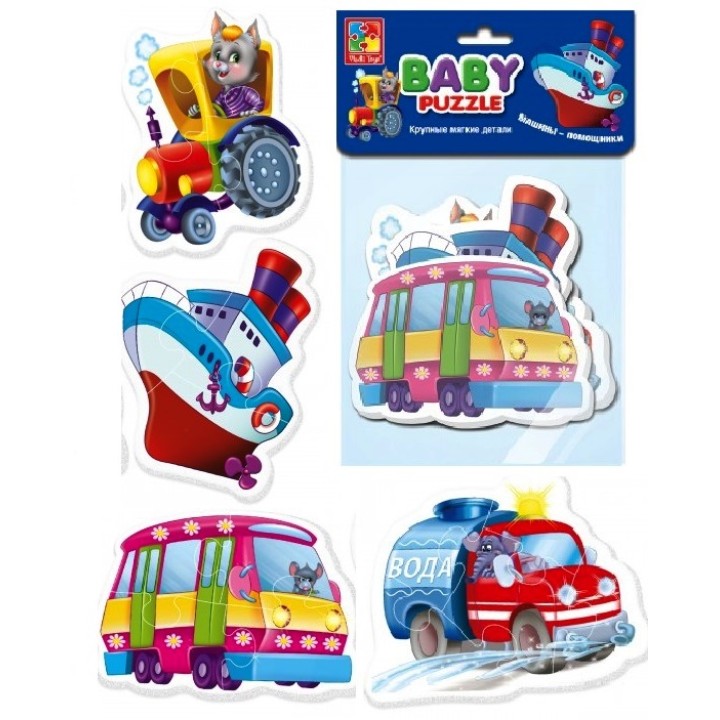 VladiToys. Мягкие пазлы (Baby puzzle) арт.VT1106-08 "Машины помощники"