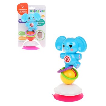 Жирафики.939836 Музыкальная игрущка "Лучший друг. Слоник" на присоске с музыкой, гремит,