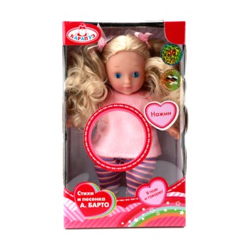 Карапуз. Кукла 18 см, озвуч., стихи и песенка А. Барто арт.32116W-IC-3