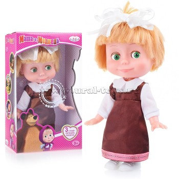 Карапуз. Кукла "Маша школьница" 25 см на бат озвуч. 3 стиха и песенка арт.83033SCH