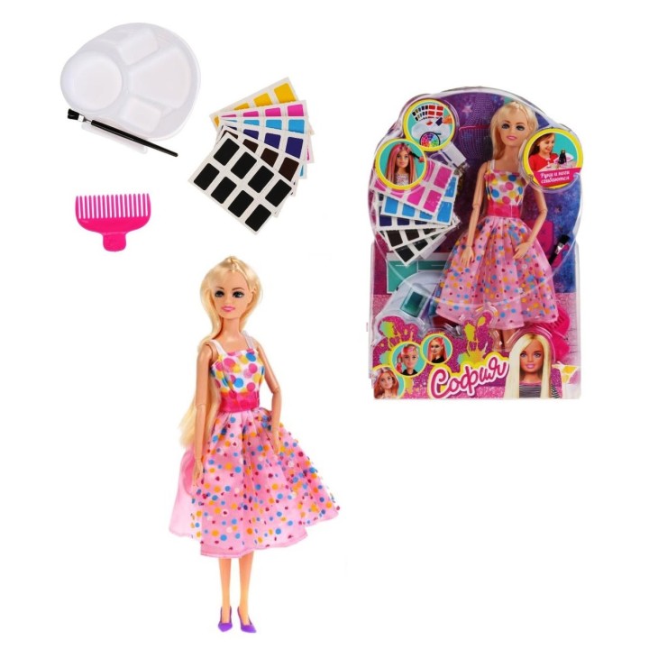 Карапуз. Кукла "София" 29см с красками и аксессуарами для волос на блист. арт.B1629038-S-HU