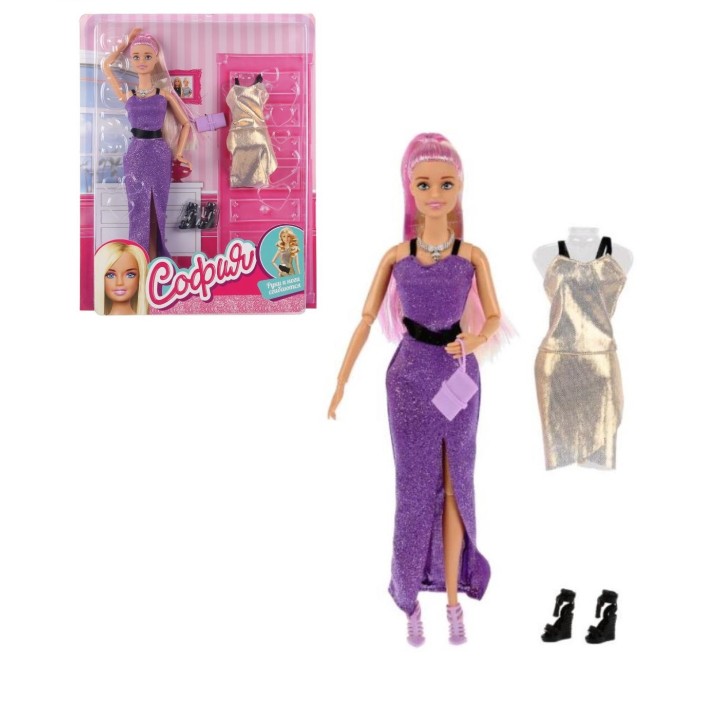 Карапуз. Кукла "София" 29см с дополнительным платьем, с аксесс. в комплекте на блист арт.99174-S-AN