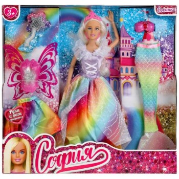 Карапуз. Кукла "София" 29см руки и ноги сгиб., в компл. расческа одежда 3-в-1 арт.66001-PMW1-S-BB