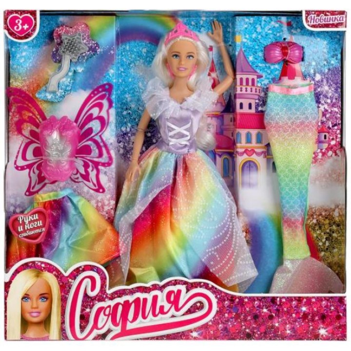 Карапуз. Кукла "София" 29см руки и ноги сгиб., в компл. расческа одежда 3-в-1 арт.66001-PMW1-S-BB