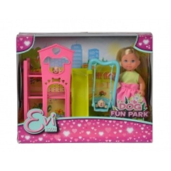 Evi.5733074 Кукла Еви с собачками, набор "Игровая площадка для питомцев", 12см. 6/72