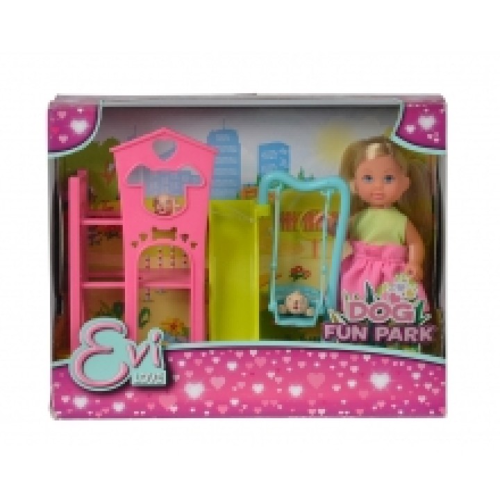 Evi.5733074 Кукла Еви с собачками, набор "Игровая площадка для питомцев", 12см. 6/72
