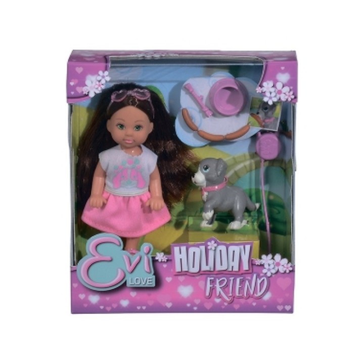 Evi.5733272 Кукла Еви из серии "Holiday", с собачкой и аксессуарами, 12см 12/96