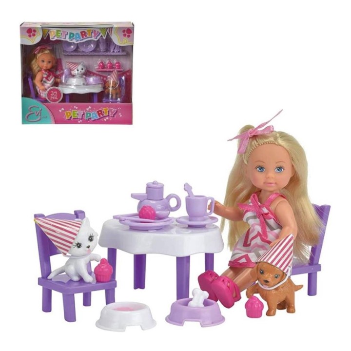 Evi.5732831 Кукла Еви с набором "День рождения питомцев" 12 см