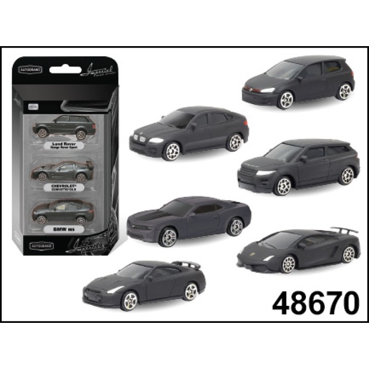 Autogrand. Набор "BLACK EDITION" №1" ассортимент 1:64, мульти-пак 3 шт арт.48670