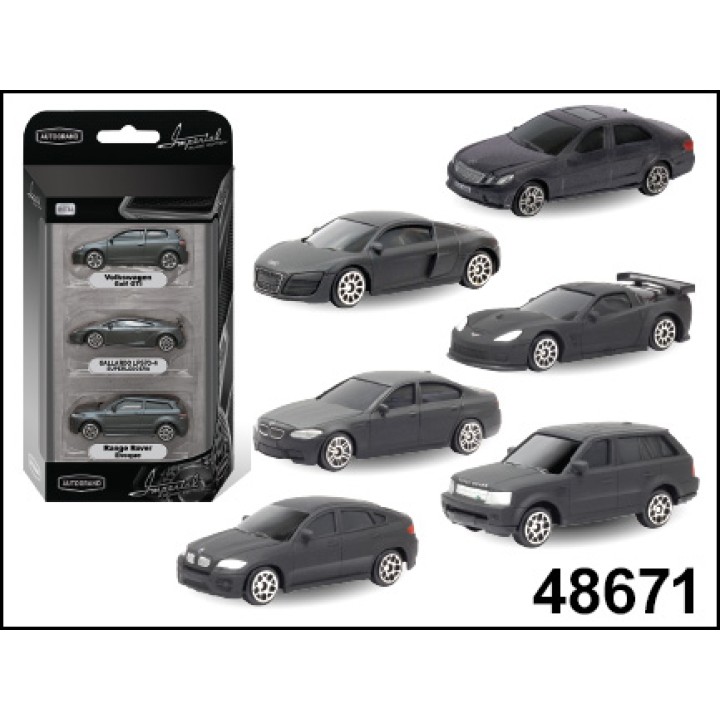 Autogrand. Набор "BLACK EDITION" №2" ассортимент 1:64, мульти-пак 3 шт арт.48671