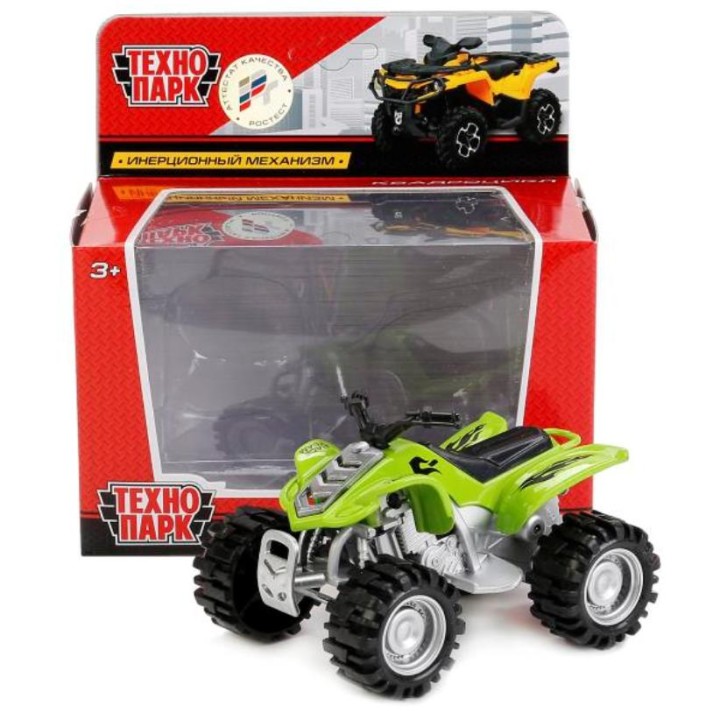 Технопарк. Квадроцикл 11см, металл. инерц цвет в ассорт. арт.4004-R