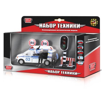 Технопарк. Набор "Полиция" инерц. со светофором и фигурками, свет+звук арт.CT10-060-1