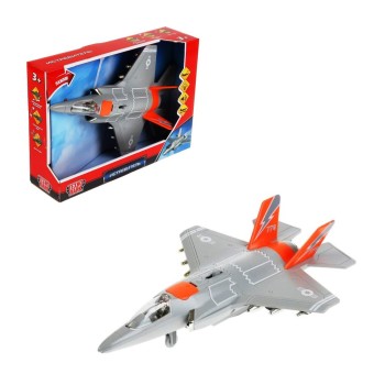 Технопарк. Самолет "Истребитель" 32см, свет+звук пластик, инерц., открыв.люк арт.WY770A-R