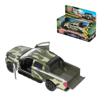 Технопарк. Модель "Ford Ranger. Пикап военный" арт.SB-18-09-FR-M-WB 12см откр.двери,багажник, инерц.