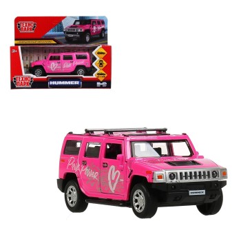 Технопарк. Модель "Hummer H2 Спорт" арт.HUM2-12SRT-PK 12 см, двери, багаж, инерц, розовый,