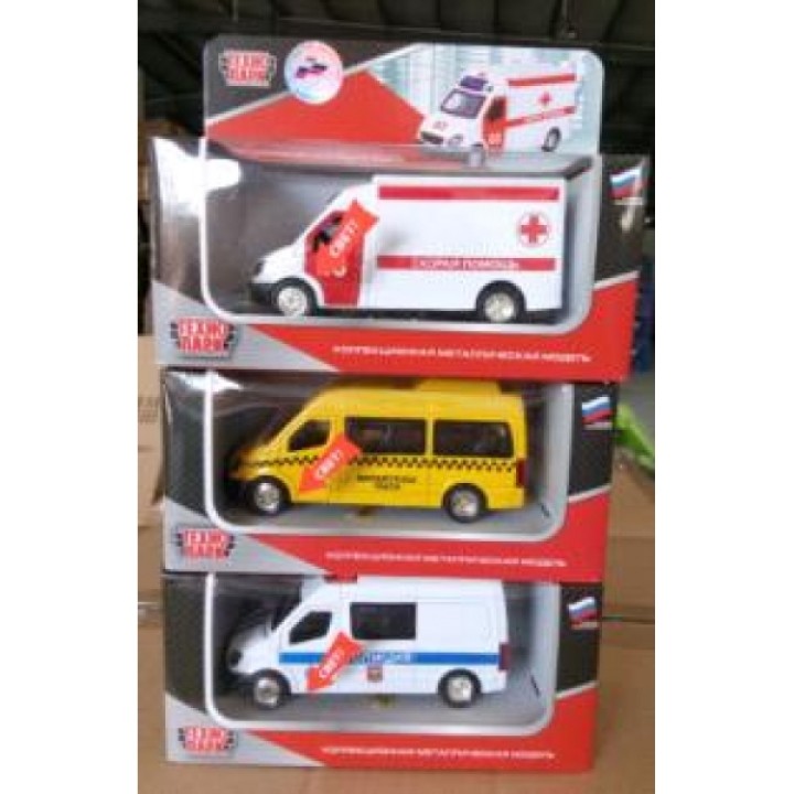 Технопарк. Городские службы "Минивэн" арт.FY5058-S металл.инерц. 12см,свет+звук,отк..двери в асс.
